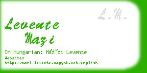 levente mazi business card